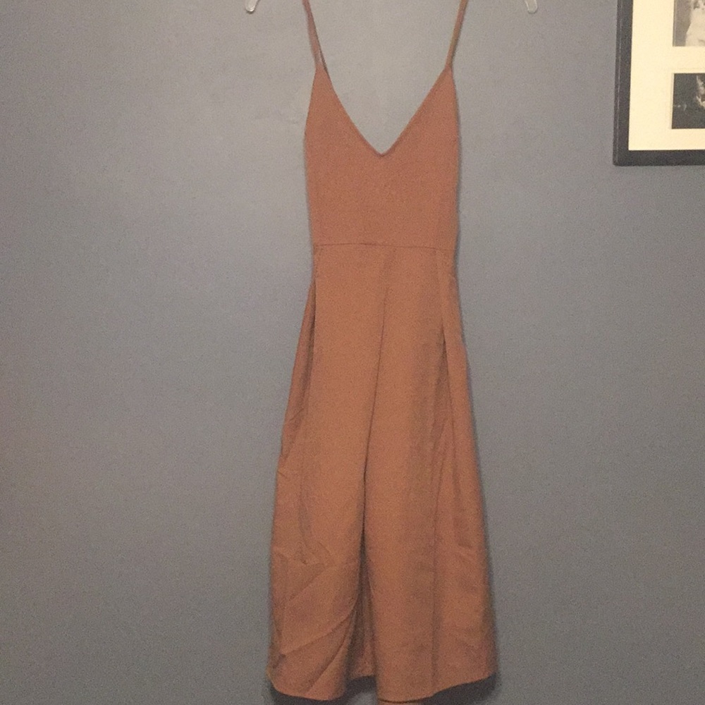 Tea length dress.